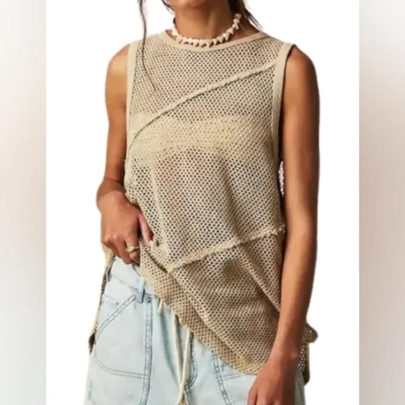 NWT FP We The Free Shore Side Muscle Top ~ Dunes ~ Smalp - Picture 2 of 4